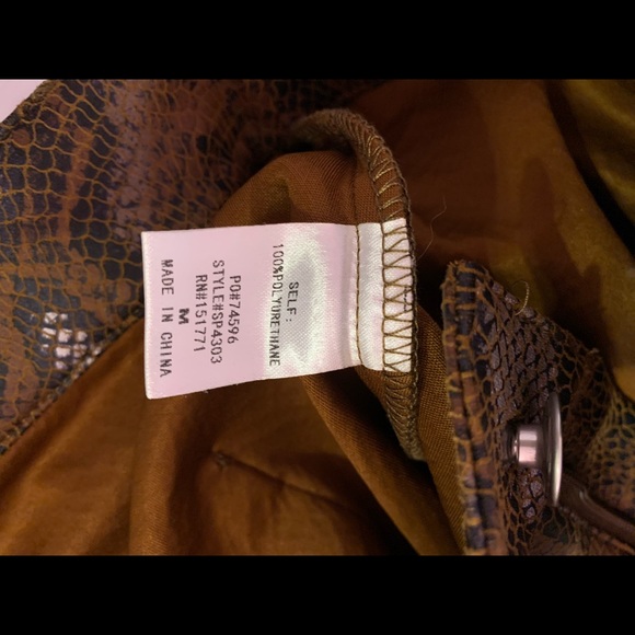 SNAKE PRINT high waist shorts - size M - Bronze/Brown - Leather Like - Picture 10 of 11